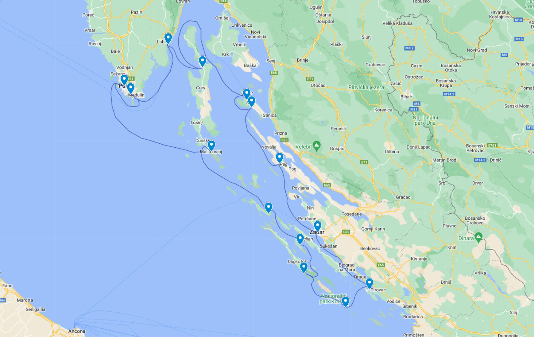 14 days Itinerary Pula - Pula