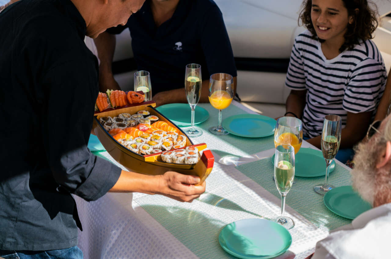 Food service on luxury yacht charter